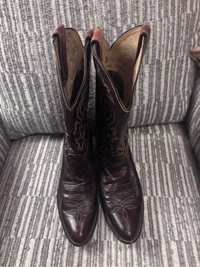 Men's Burgundy Justin Leather Western Boots